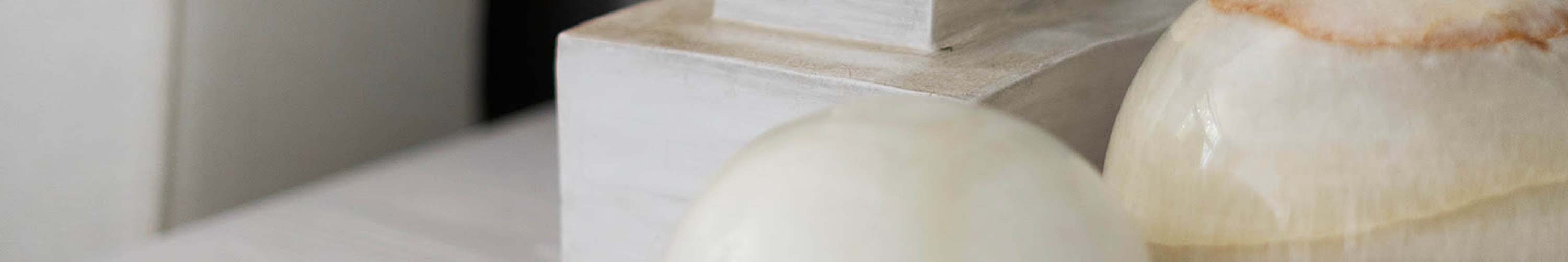 White marble bookends